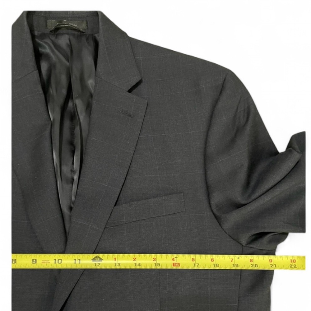 Polo Lauren Ralph Lauren 40R Blue Windowpane Plaid Wool Sport Coat Single Vent - Picture 10 of 13